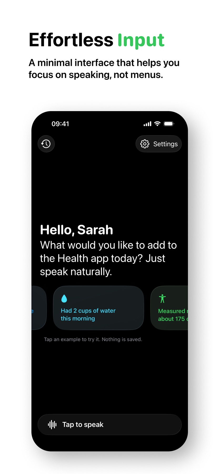 Speak2Health App Store screenshot 4